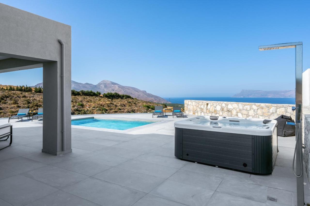 Luxurious Villa Cretan Aura With Private Heated Pool, Jacuzzi And Playroom Agios Ioannis  Экстерьер фото